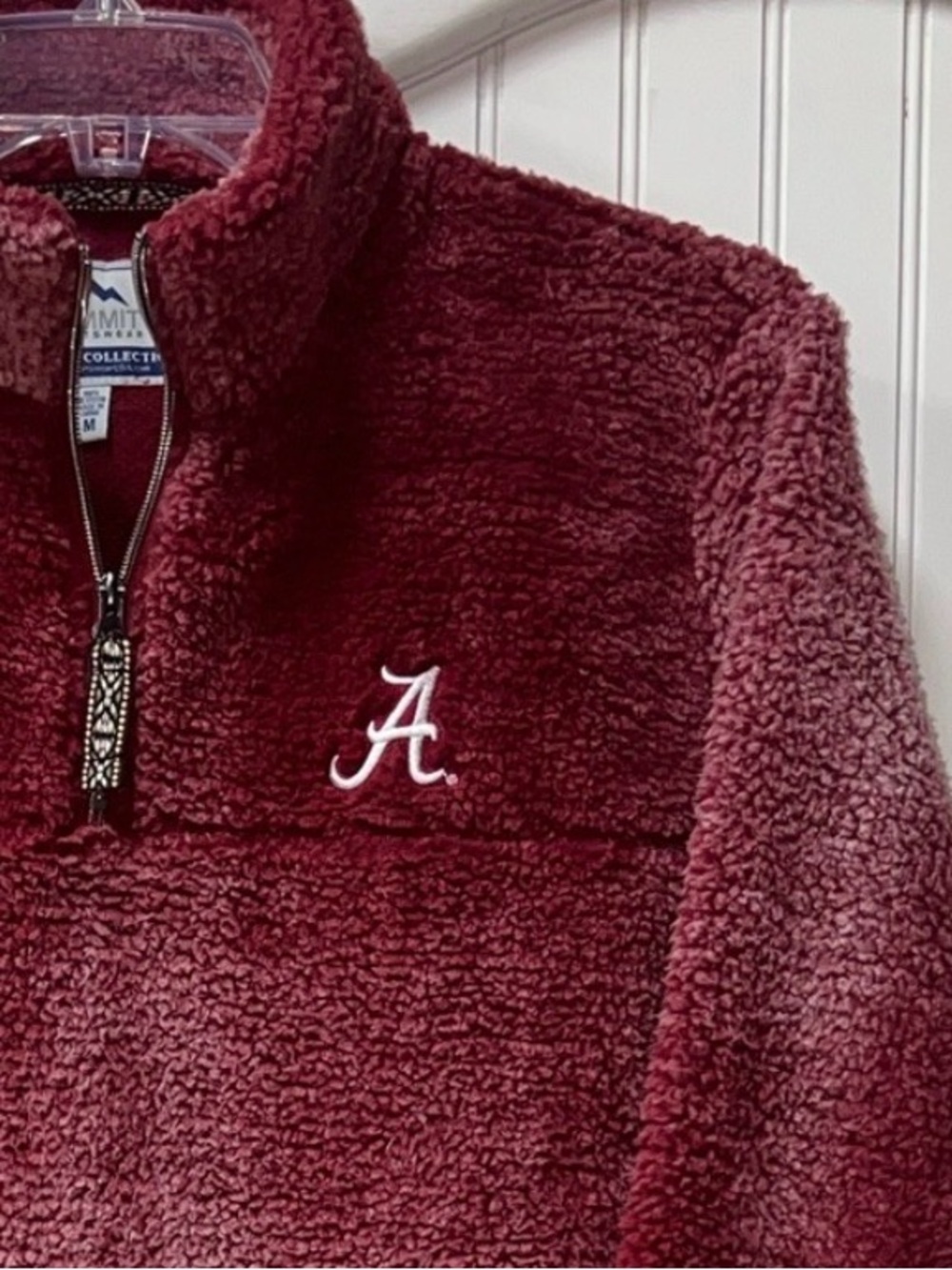 Alabama Sherpa Fleece Pullover Sweatshirt M Football Basketball Crimson Tide